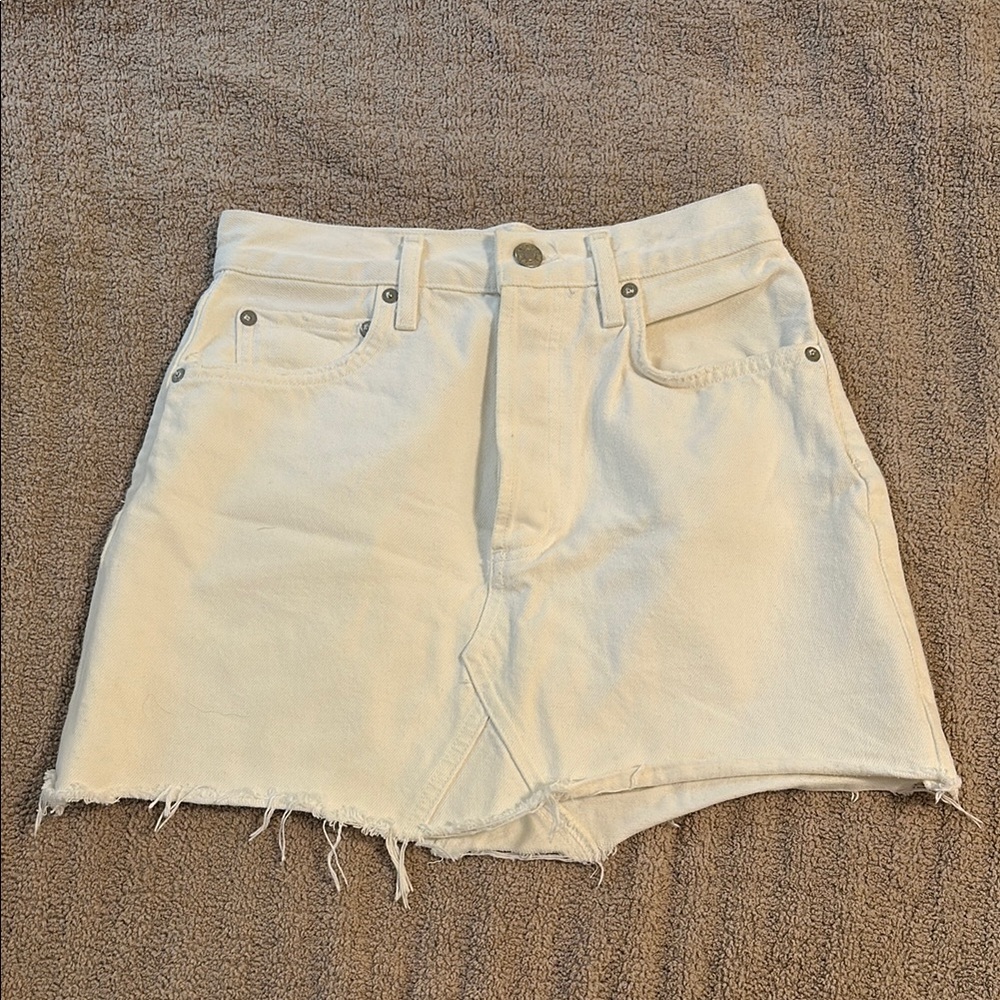 Agolde White Denim Skirt